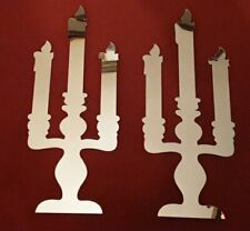 Zwei Silhouette Kerzenleuchter Kandelaber verspiegelt zum Aufhängen