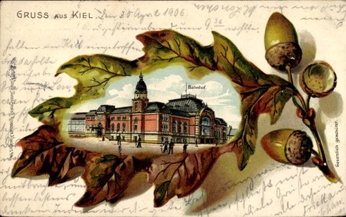 Präge eichblatt litho - eichblatt,