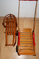 Alter Holz  Puppenschlitten &