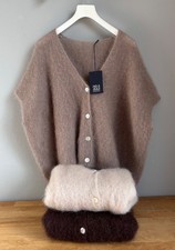 Strickweste Weste Braun Weiß