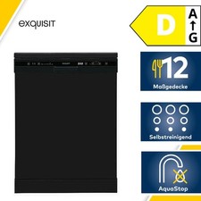 Exquisit GSP6312-030D Standgeschirrspüler, 60 cm breit, 12 Maßgedecke, Aquastopp