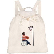 Canvas-Rucksack / Backpack "Spielnetzball im Rollstuhl" (RK00031879)