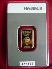 "VIDEO"   5g Goldbarren Heraeus „kinebar“ mit Hologramm  im Blister + Zertifikat