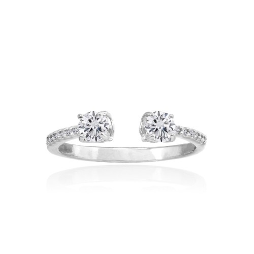 Rund cubic zirkonia - zirkonia, offen