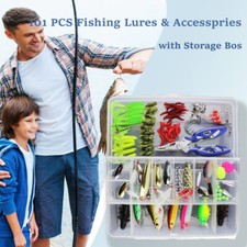 Fishdream Angelköder Set 101 Teile Kunstköderset Angelzubehör Wobbler Blinker DE