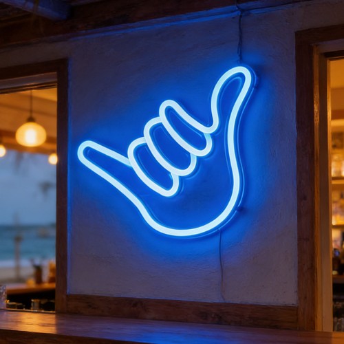 Blaue led neon wandleuchte - blaue, led-neon-wandleuchte