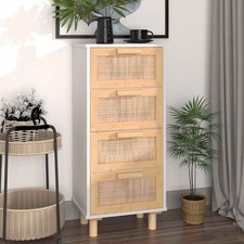 Sideboard Kommode Anrichte Schrank Massivholz Kiefer Natur-Rattan vidaXL