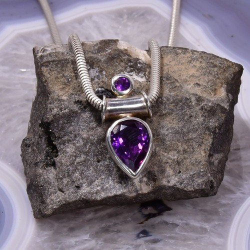 Amethyst anhänger 925er - amethyst,
