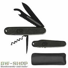 BUNDESWEHR TASCHENMESSER ALTE ART + TASCHE SCHWARZ BW MESSER JAGD ANGELN OUTDOOR