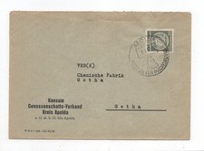 DDR Dienst Brief Apolda 4.5.57 Konsum Genossenschafts Verband