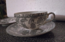 Japanische Teetasse grau/weiß
