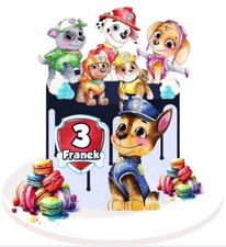 PAW Patrol Essbar Party Tortenaufleger Torte  Geburstag Zuckermasse + TEXT Sky 