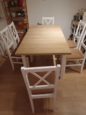 Landhausstil Esszimmer Set Garnitur Essgarnitur Tisch + 6x Stühle 120-150 cm