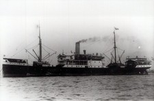 Steam Cargo Ship Postcard Size