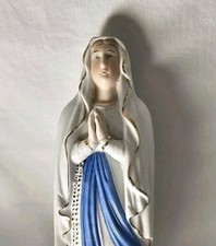 Antike Notre Dame des Lourdes-Marien Figur Madonna Porzellan Handbemalt