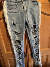 Western Jeans Hose Mit Fransen