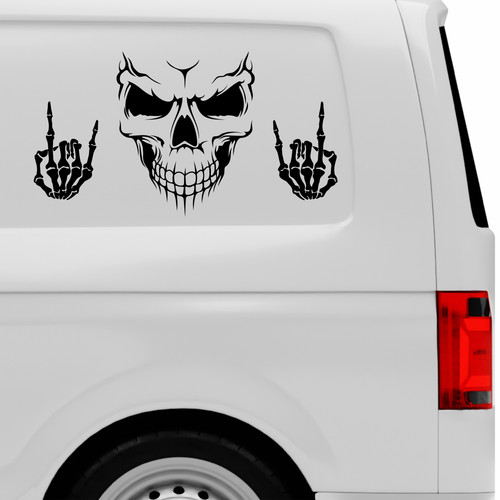 Totenkopf wohnwagen aufkleber - wohnwagen,