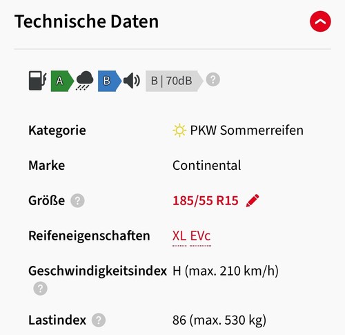 Continental sommerreifen 185 - sommerreifen,