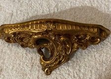 Barock Regalbrett / Wandkansole - vergoldet - Vintage - Blumen