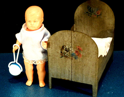 Antik puppen bett - puppen,