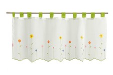 Scheibengardine bestickt