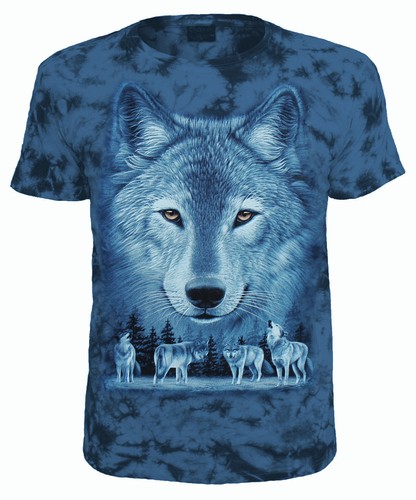 Shirt wolf wolfskopf batik - wolfskopf,