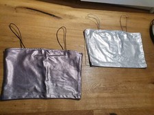 NEU 2 Tops bauchfrei Silber