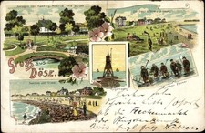 Litho Nordseebad Döse Cuxhaven, Deich, Strand, Krabbenfischer,... - 4141905