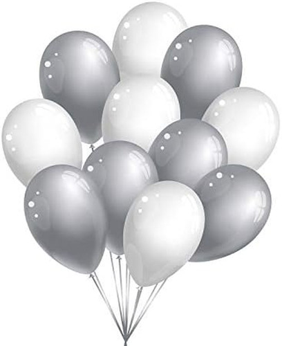 Premium luftballons silber - luftballons,