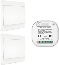 MOES Lichtschalter RF433 WLAN 2 Stück ohne Batterie kompatibel mit Alexa Google