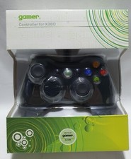 Gamer Xbox 360 controller Black Wired 2,7 m long cable New