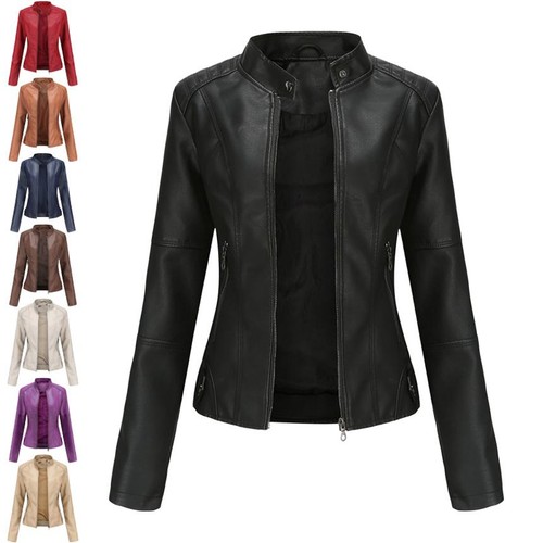 Damen stehkragen bikerjacke - damen,