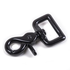Scherenkarabiner 64mm mit Wirbel, matt schwarz-für 25mm Gurtband