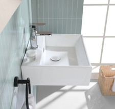 Hänge/Aufsatzwaschbecken Waschbecken Keramik Wandmontage Waschtisch 40/50/60 cm