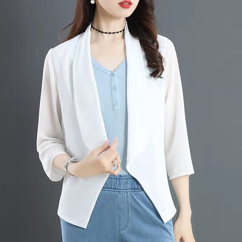 Damen chiffon cardigan anzug - chiffon,