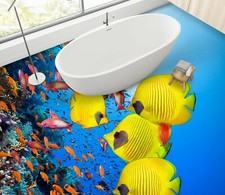 3D Gelber Fisch 1883 Fußboden