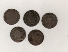 ++ BAYERN    5 x 6 Kreuzer 1807 - 1825  Ag 333/---   ab 1,--  ++