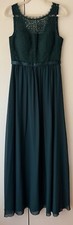 Vera Mont Cocktailkleid mit Spitze und Bogenkante Gr.38 in Mystic Emerald Neu!