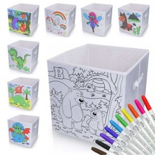 Faltbox Ausmalbox Spielbox Geburtstag Party Malen Einhorn Dino IKEA Box Regal