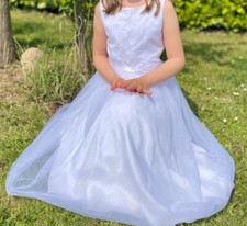 Schönes Kommunionkleid Gr. 134 Weise Principessa Glitzer Spitze