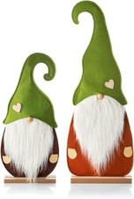 Wichtel Figuren Deko Zwerge Finn Sven Jumbo Holz Filz 50/69 cm 2er Set B-WARE