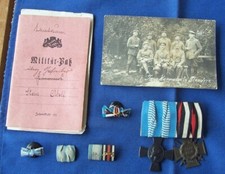 Wehrpaß-+ Orden von einem Bayerischen Soldaten K.B.1.Feldart. Rgt. 1. W.K.