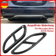 2Stk. Schwarz Auspuffblende Auspuff Abdeckung für BENZ W205 W213 W212 W246 W176