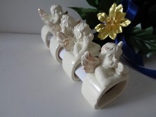 SERVIETTENRINGE mit Engel weiß/gold 4er Set Weihnachten XMAS Advent