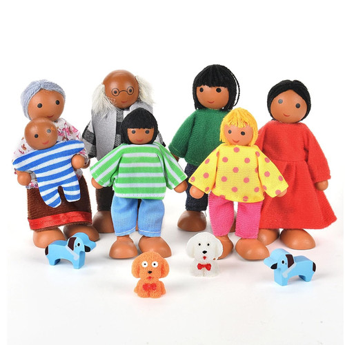 Holz puppenhaus familie - familie, 11
