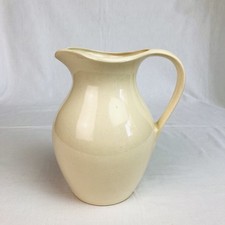 ART DÉCO formschöner antiker Faience Krug Vase Elfenbeinfarben 1920er Jahre