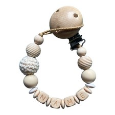 Schnullerkette mit Namen Holz