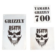 LQ Racing Warnschilder Ersatz Totenkopf Typ DEATH f. ATV Yamaha Grizzly 700 17-