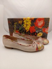 BRUNELLA Damen Ballerinas Gr. 37 Blumenmuster Schleife Mehrfarbig