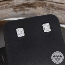 Wert 490 € Brillant Diamant Ohrringe in 750 18 Karat Weiß Gold